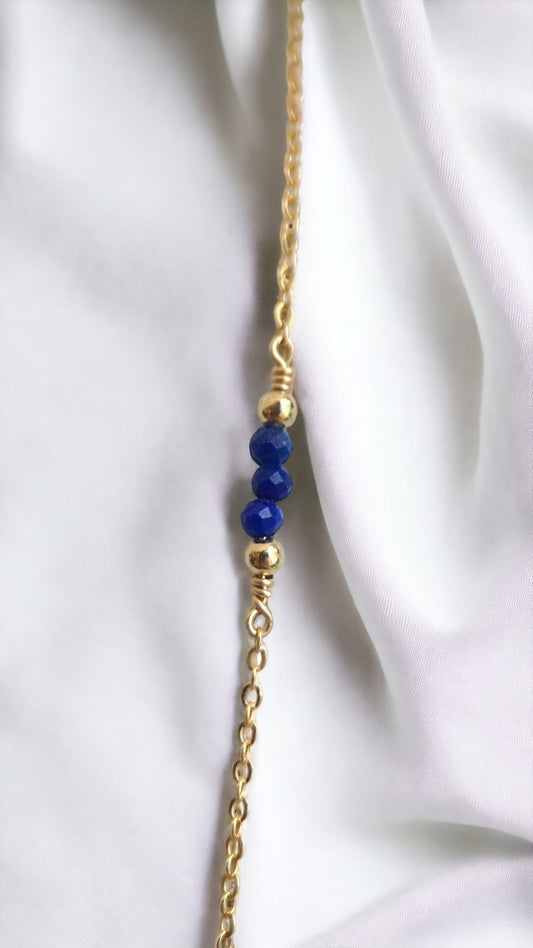 Feine Armkette Lapis Lazuli | Edelsteine & 14K Solidvergoldung Schmuck Necklessary oesterreich handgemachte geschenke in wien