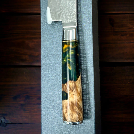 SAIBA-Mori | Profiküchenmesser mit Wunschgravur Gravur & Personalisiert Dreizack Gravuren oesterreich handgemachte geschenke in wien