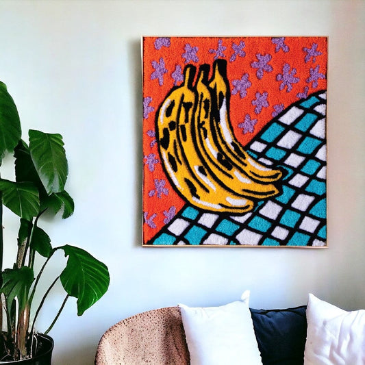 "Bananas" | Handgemachte Tufting-Wandkunst Home Decor MarsoStudio oesterreich handgemachte geschenke in wien