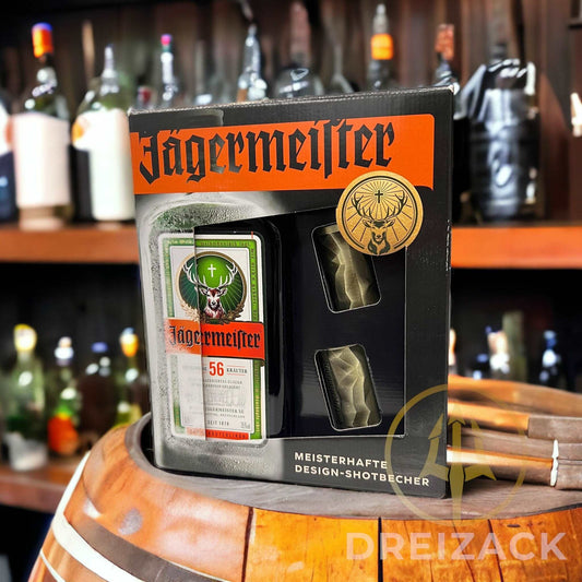 Jägermeister Geschenkset inkl. 2 Shotgläser Alkoholische Getränke Dreizack oesterreich handgemachte geschenke in wien