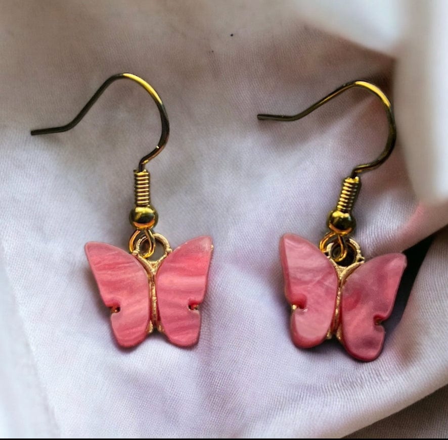 Schmetterlings-Ohrringe aus Kunstharz, Hypoallergen, verschiedene Farben Pink Schmuck Dreizack oesterreich handgemachte geschenke in wien