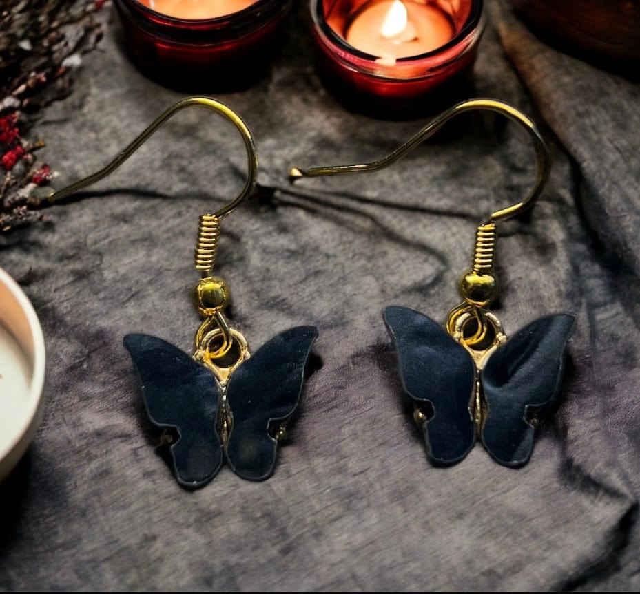 Schmetterlings-Ohrringe aus Kunstharz, Hypoallergen, verschiedene Farben Schwarz Schmuck Dreizack oesterreich handgemachte geschenke in wien