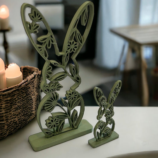 Häschen Aufsteller mit Floralen Elementen Home Decor Dreizack | 3D Druck oesterreich handgemachte geschenke in wien