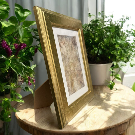 Bilderrahmen in Gold mit EcoPrint | Kunstvolle Naturmomente von EcoPrint