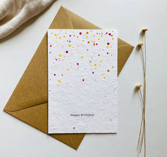 "Happy Birthday" Saatpapier Grußkarten | Schenken, einpflanzen, beim wachsen zusehen