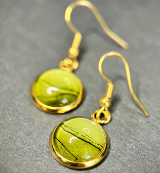 Handgemalte Ohrringe | Unikat vergoldet Schmuck Camayo Fluidarts oesterreich handgemachte geschenke in wien