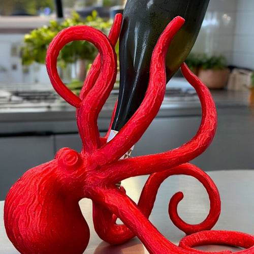 KRAKEN | Eindrucksvoller Flaschenhalter versch. Farben Dekofiguren-Flaschenhalter Dreizack | 3D Druck oesterreich handgemachte geschenke in wien