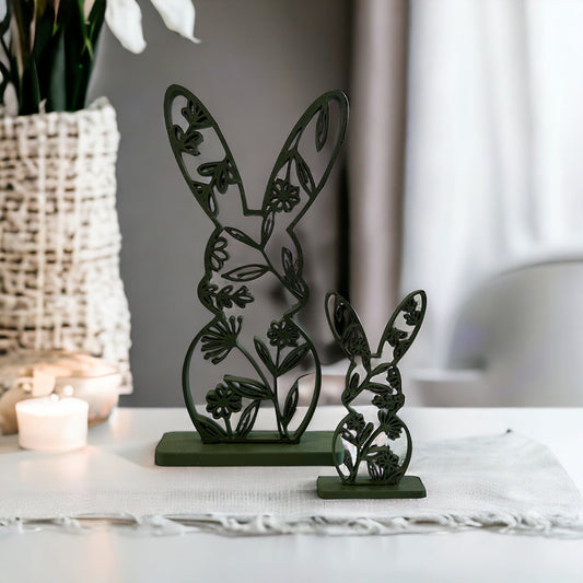 Häschen Aufsteller mit Floralen Elementen Home Decor Dreizack | 3D Druck oesterreich handgemachte geschenke in wien