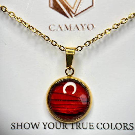 Handgemalte Halskette | Unikat vergoldet Schmuck Camayo Fluidarts oesterreich handgemachte geschenke in wien