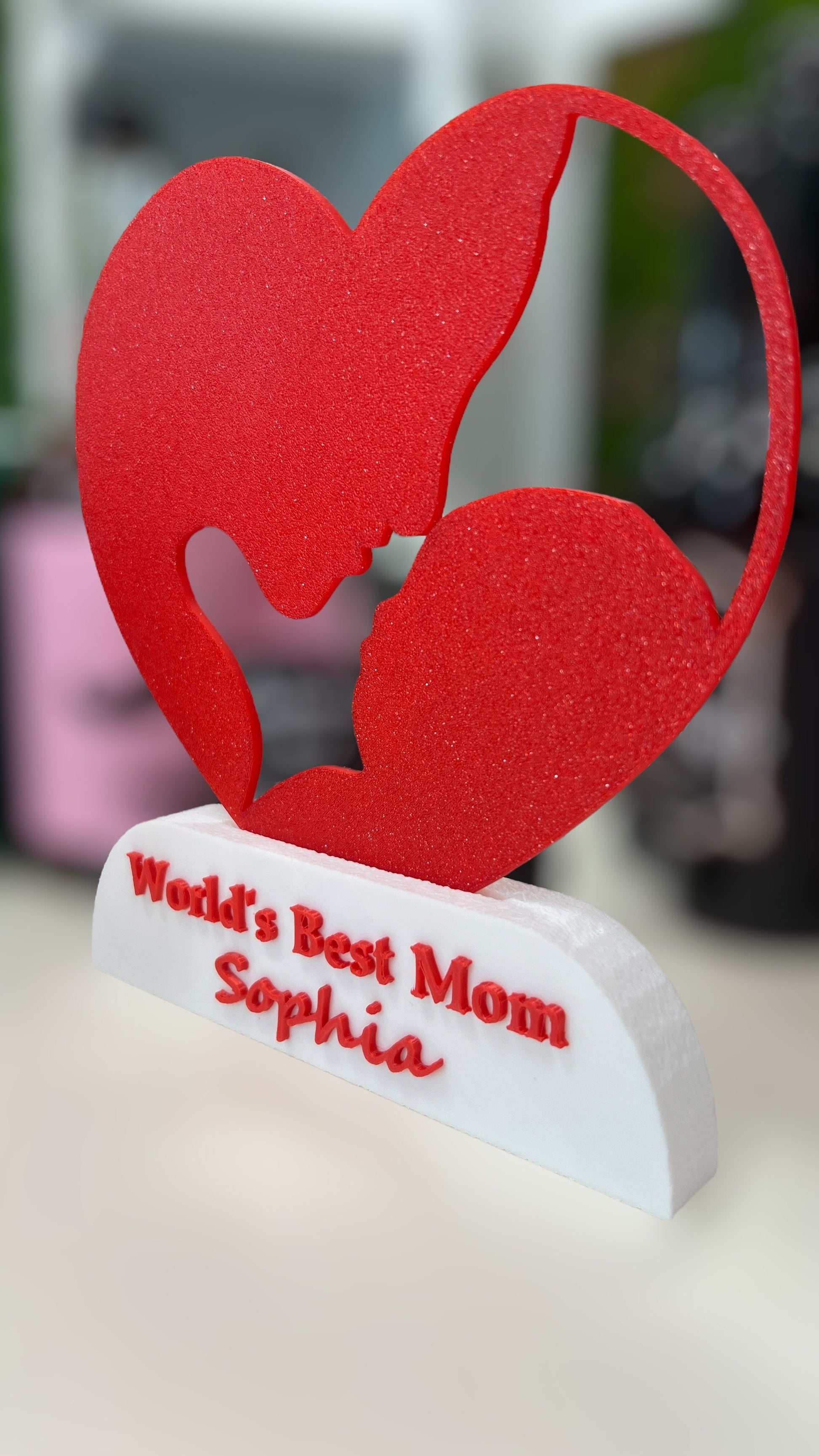 Worlds Best Mom | Trophäe mit Wunschnamen Trophäe Dreizack | 3D Druck oesterreich handgemachte geschenke in wien