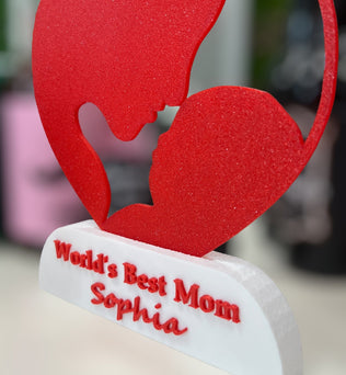 Worlds Best Mom | Trophäe mit Wunschnamen Trophäe Dreizack | 3D Druck oesterreich handgemachte geschenke in wien