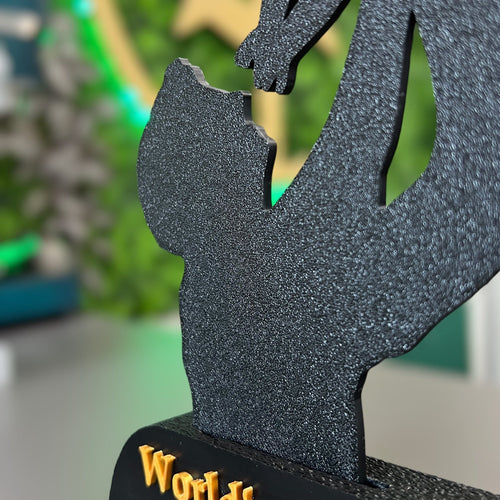 Worlds Best Dad | Trophäe mit Wunschnamen Trophäe Dreizack | 3D Druck oesterreich handgemachte geschenke in wien