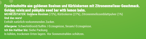 BioSympatic Kürbiskern Fruchtriegel | Der gesunde Snack