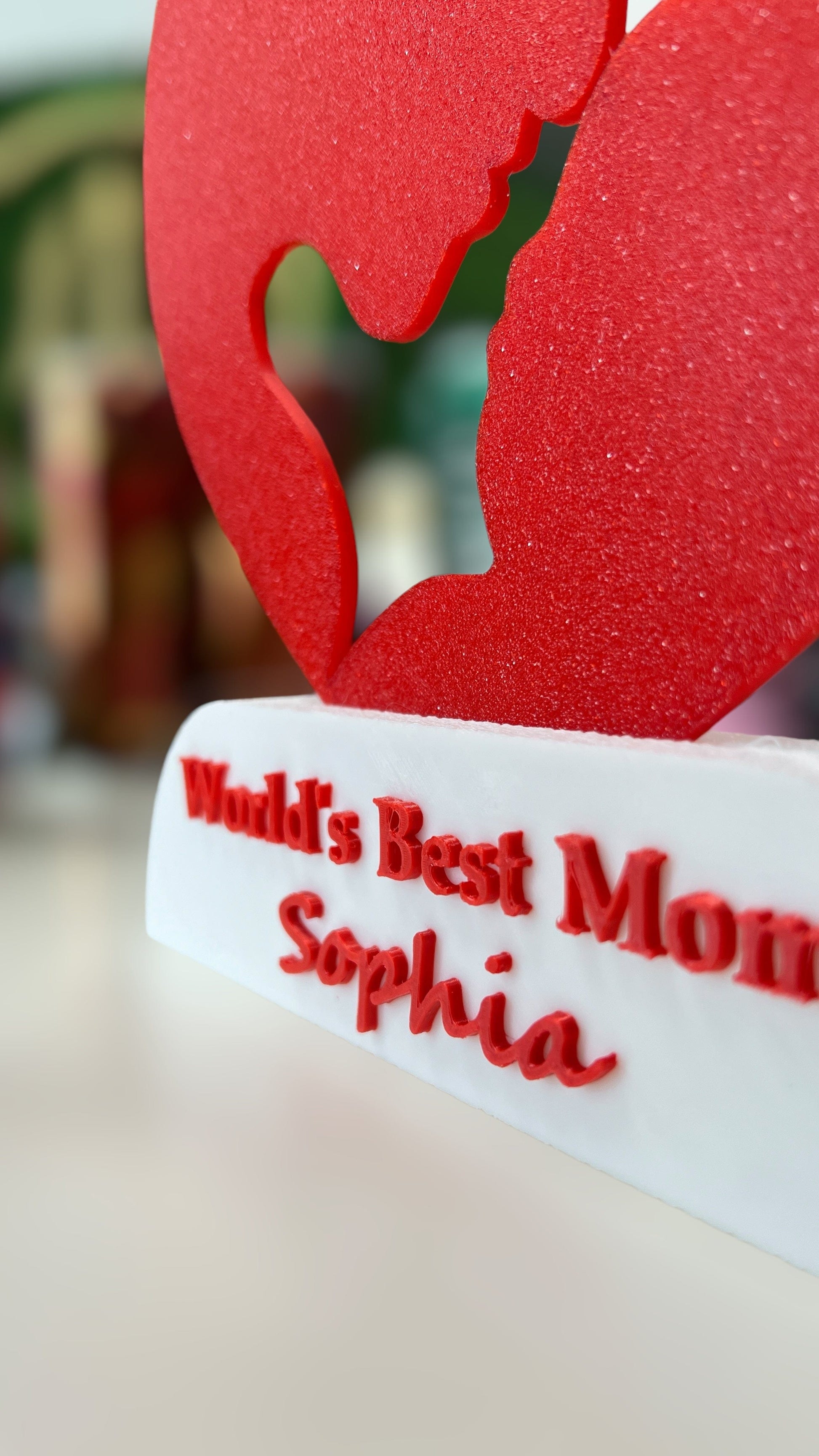 Worlds Best Mom | Trophäe mit Wunschnamen Trophäe Dreizack | 3D Druck oesterreich handgemachte geschenke in wien