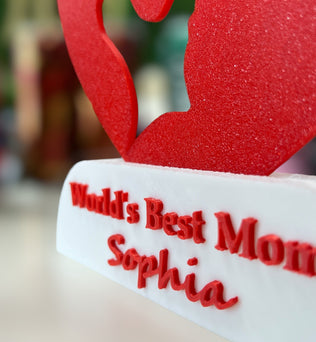 Worlds Best Mom | Trophäe mit Wunschnamen Trophäe Dreizack | 3D Druck oesterreich handgemachte geschenke in wien