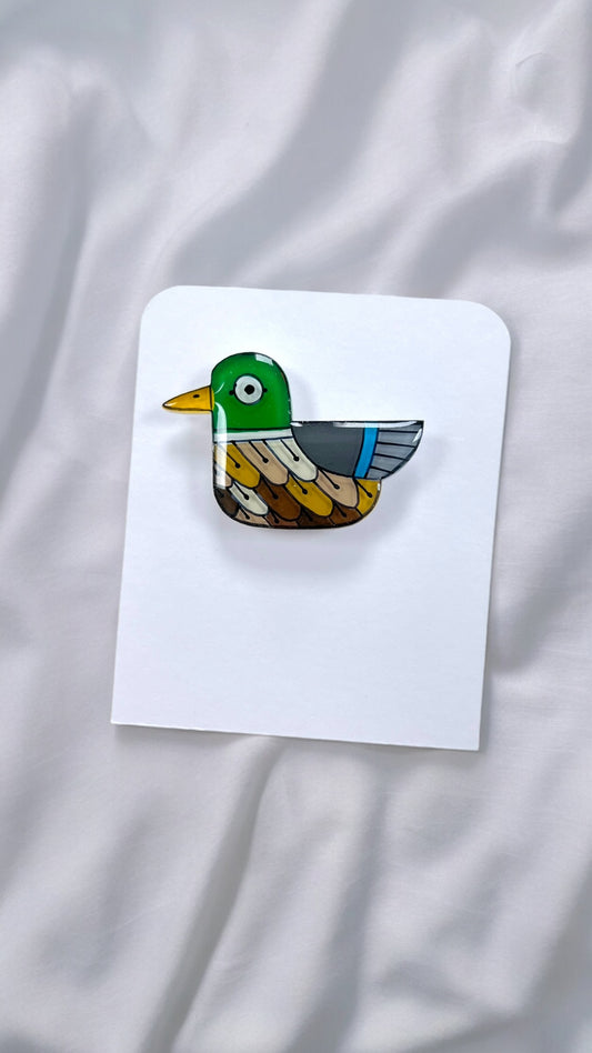 Enten Brosche | Handbemalter Acrylglas Schmuck