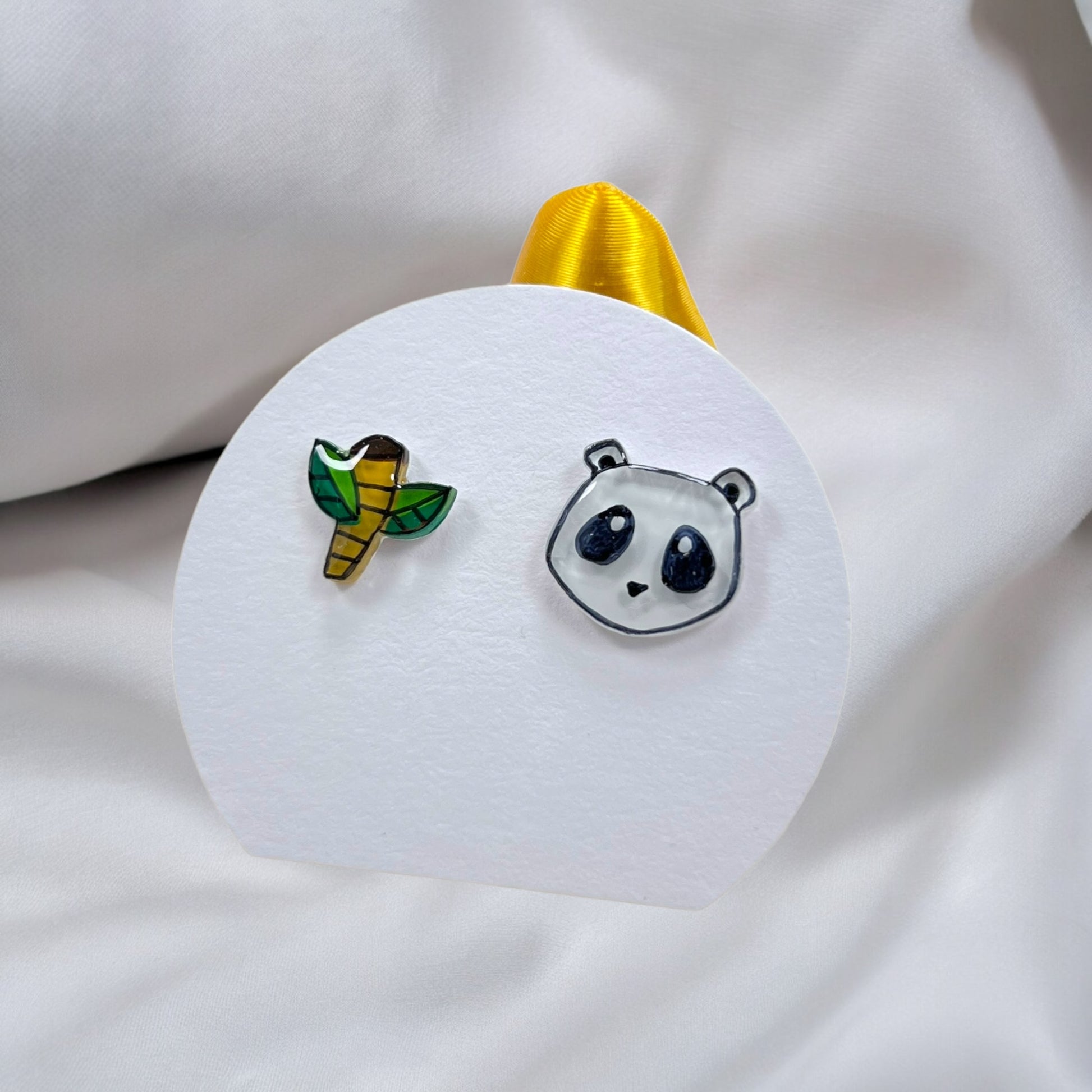 Panda & Bambus Ohrstecker | Handbemalter Acrylglas Schmuck