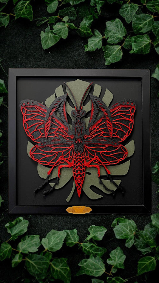 Mantis Rubrum | 3D-Artworks von Nocterra Kunst & Prints Nocterra oesterreich handgemachte geschenke in wien