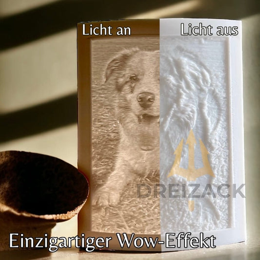 Lithopan Bild mit Wunschfoto | Dein lebendiges Kunstwerk Personalisiert & Individuell Dreizack | 3D Druck oesterreich handgemachte geschenke in wien
