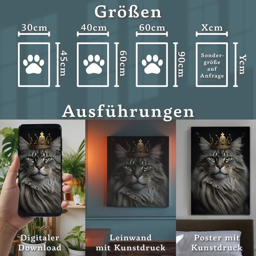 Royales Portrait DEINER Katze | Der Blickfang für Zuhause