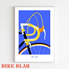 Bike Blau - A4 Print | Lebendige Queer Kunst