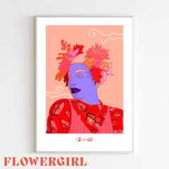 Flowergirl - A4 Print | Lebendige Queer Kunst