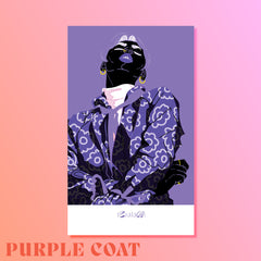 Purple Coat - Postkarte | Lebendige Queer Kunst