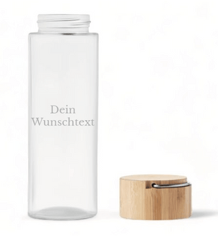 MARE | Personalisierte Glas-Trinkflasche Personalisiert & Individuell Dreizack Gravuren oesterreich handgemachte geschenke in wien