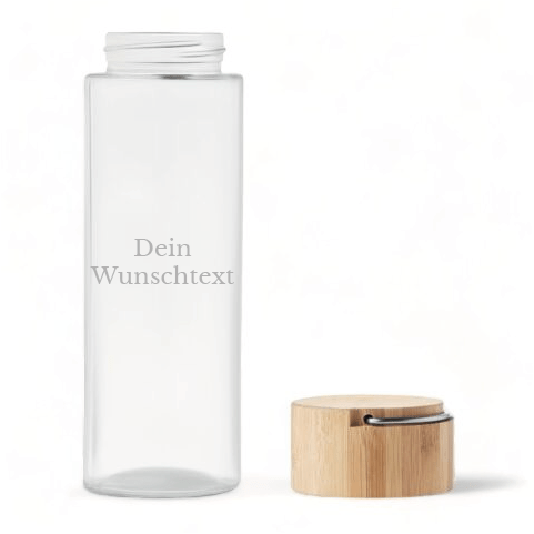 MARE | Personalisierte Glas-Trinkflasche Personalisiert & Individuell Dreizack Gravuren oesterreich handgemachte geschenke in wien