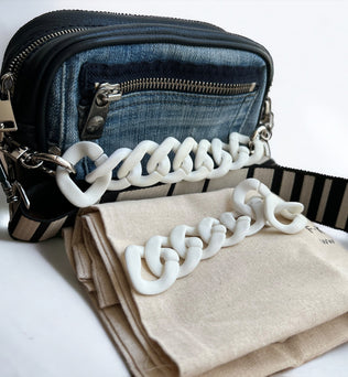 Denim | Elegante Echtleder Handtaschen mit vielseitigem Charme Accessoires FK-Bags oesterreich handgemachte geschenke in wien