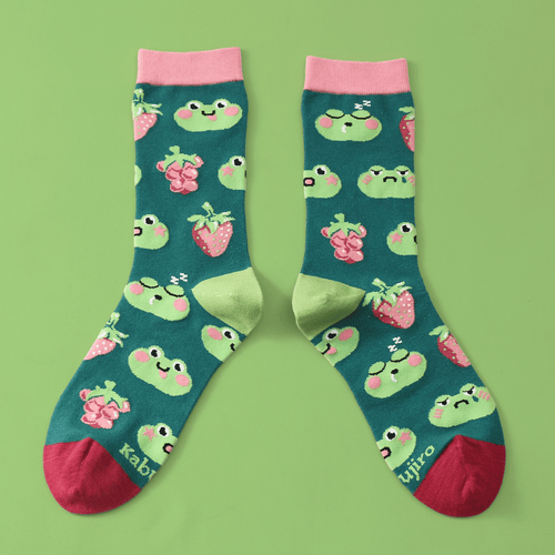 Fruity Frogs | Baumwollsocken mit verspieltem Frosch Design