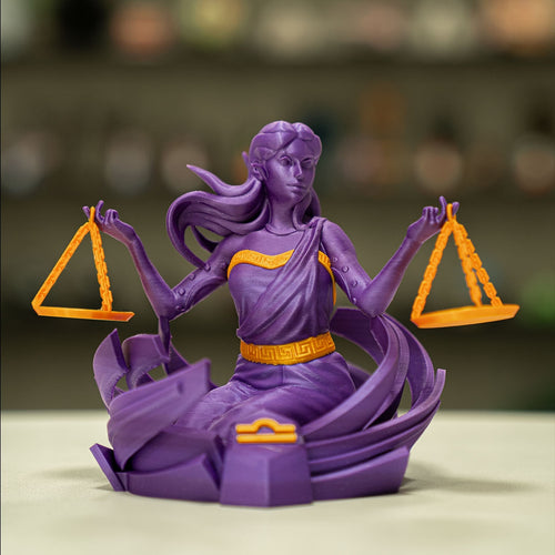 Libra-Figur (Waage) aus 3D-Druck, stilvoll und minimalistisch, mit Sternbild auf der Unterseite. Nachhaltig aus PLA (Maisstärke), in zwei Größen und Farbvarianten. Ideal für Waage-Geborene (23. September – 22. Oktober).