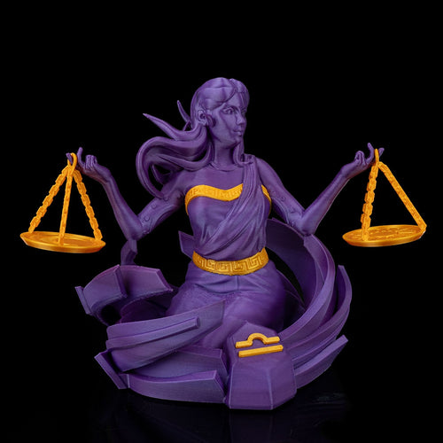 Libra-Figur (Waage) aus 3D-Druck, stilvoll und minimalistisch, mit Sternbild auf der Unterseite. Nachhaltig aus PLA (Maisstärke), in zwei Größen und Farbvarianten. Ideal für Waage-Geborene (23. September – 22. Oktober).