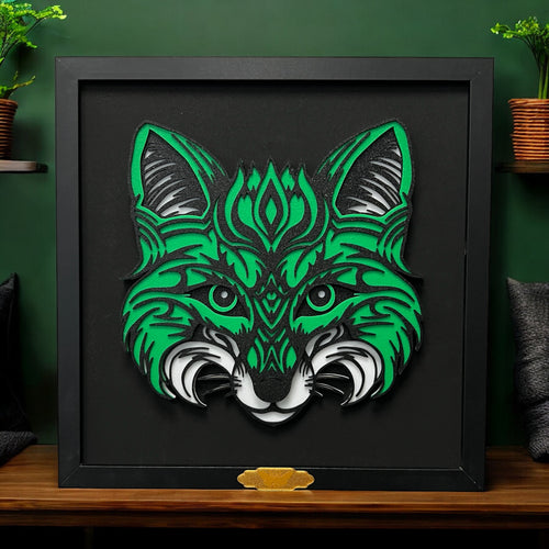 Fuchs im Holzrahmen | Layered Art & 3D-Druck