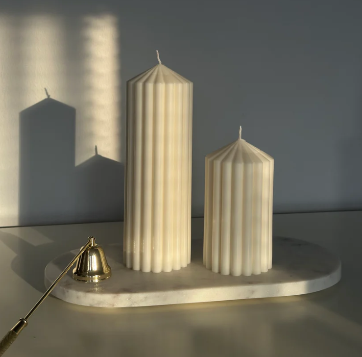 Ribbed Pillar Candle Set | Handgefertigte Säulenkerzen mit verführerischen Düften