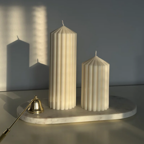 Ribbed Pillar Candle Set | Handgefertigte Säulenkerzen mit verführerischen Düften