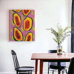 "Papayas" | Handgemachte Tufting-Wandkunst