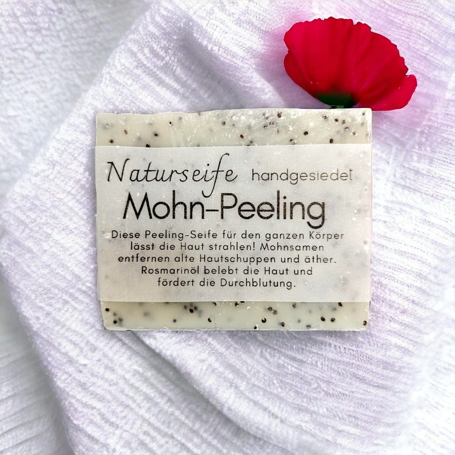 Naturseife MOHN-PEELING von Kräuterwerkstatt Naturkosmetik Kräuterwerkstatt oesterreich handgemachte geschenke in wien