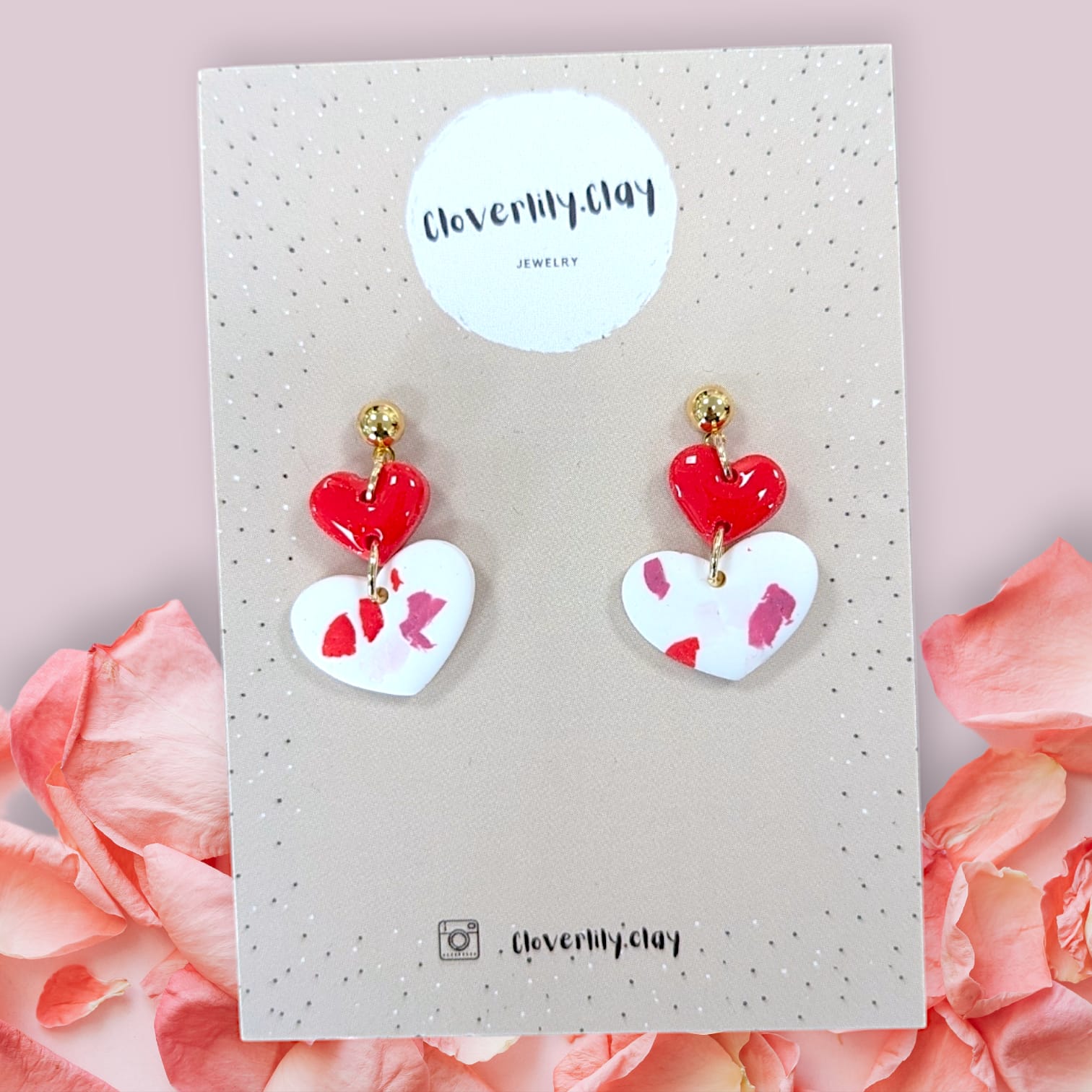 Red Heart - Valentinstag Collection | Kreative Polymer Clay Ohrringe