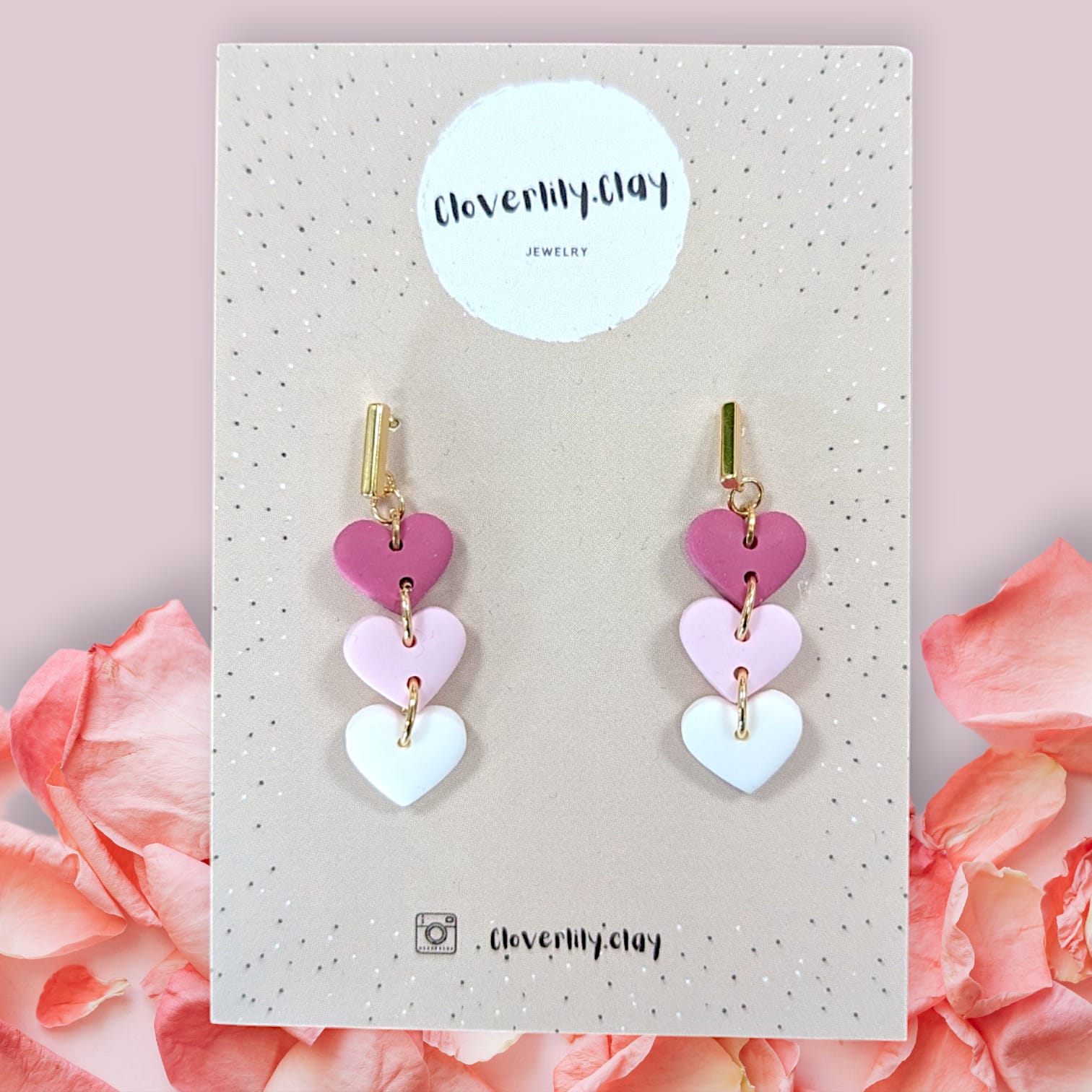 Rosarote Liebe - Valentinstag Collection | Kreative Polymer Clay Ohrringe