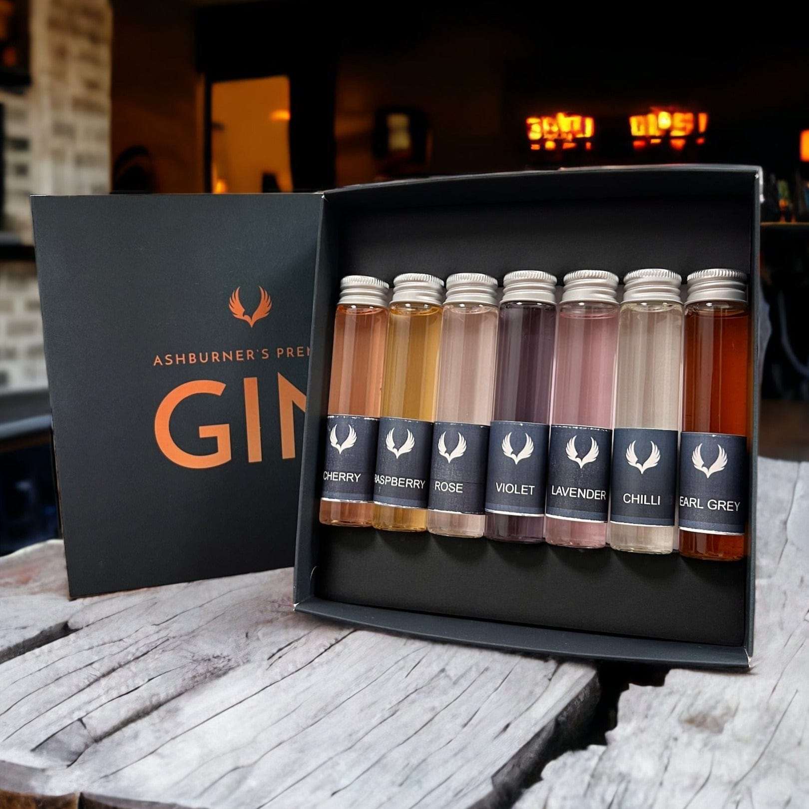 Ashburners Tasting Box, 7 Sorten Gin-Variation Alkoholische Getränke Ashburner Premium Gin oesterreich handgemachte geschenke in wien