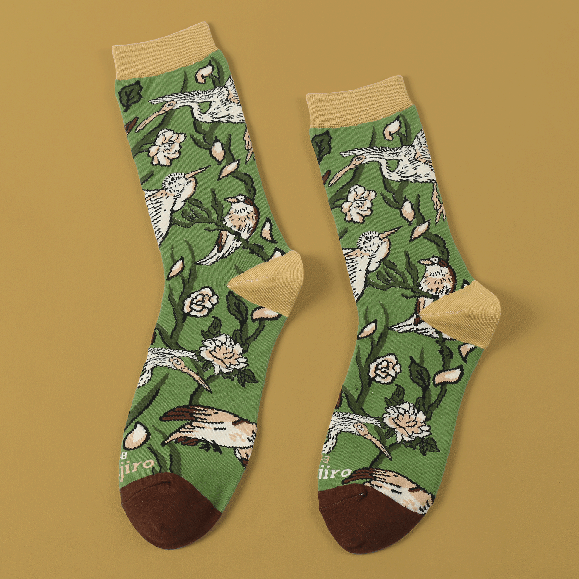 Ukiyo-e Birds | Baumwollsocken mit Ukiyo-e Design