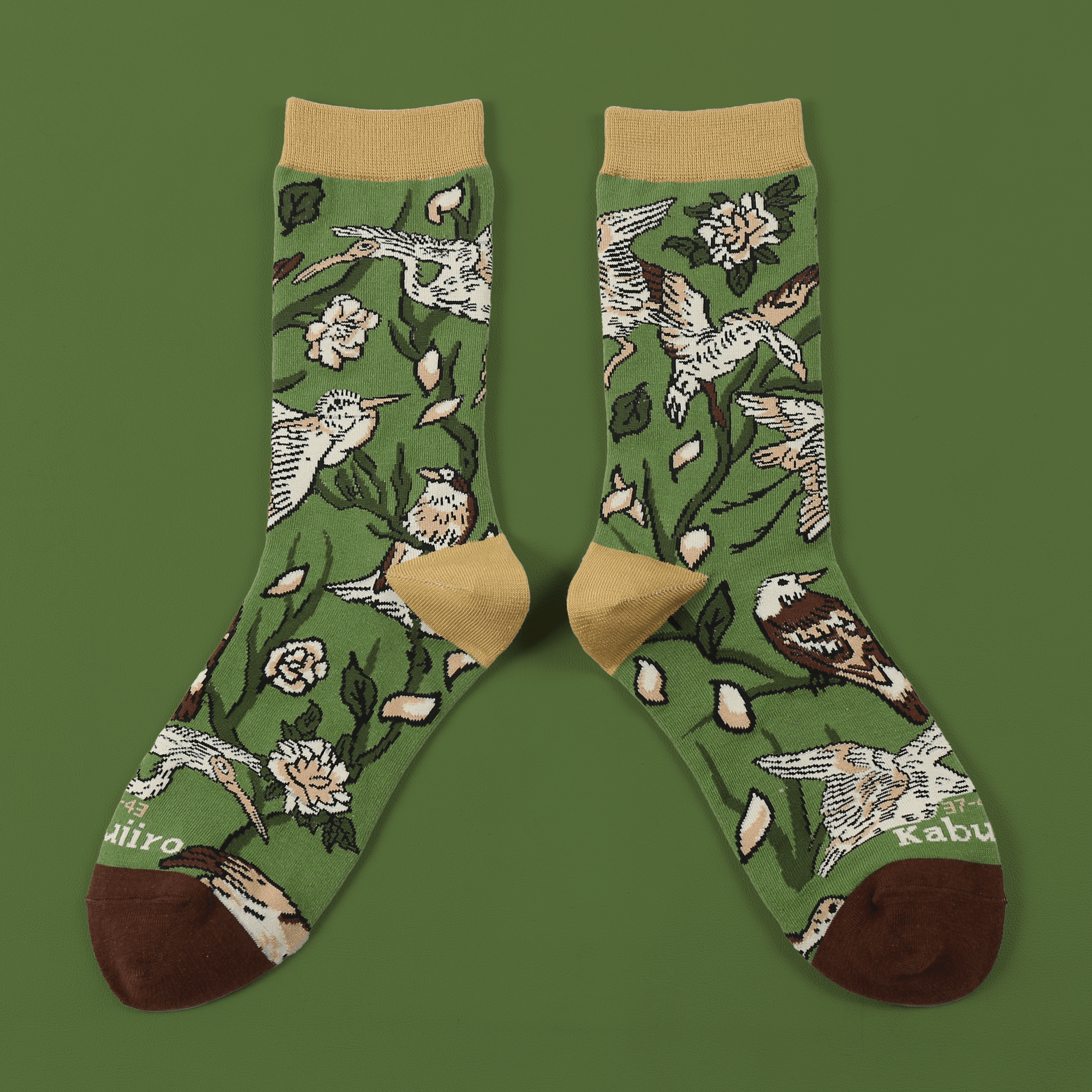 Ukiyo-e Birds | Baumwollsocken mit Ukiyo-e Design