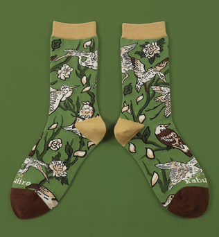 Ukiyo-e Birds | Baumwollsocken mit Ukiyo-e Design