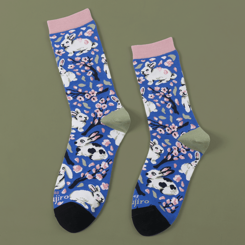 Sakura Bunnies | Baumwollsocken mit Häschen Design