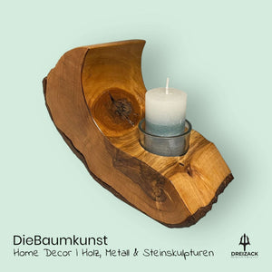 Handgefertigter Kerzenhalter von Die Baumkunst Home Decor DieBaumkunst oesterreich handgemachte geschenke in wien