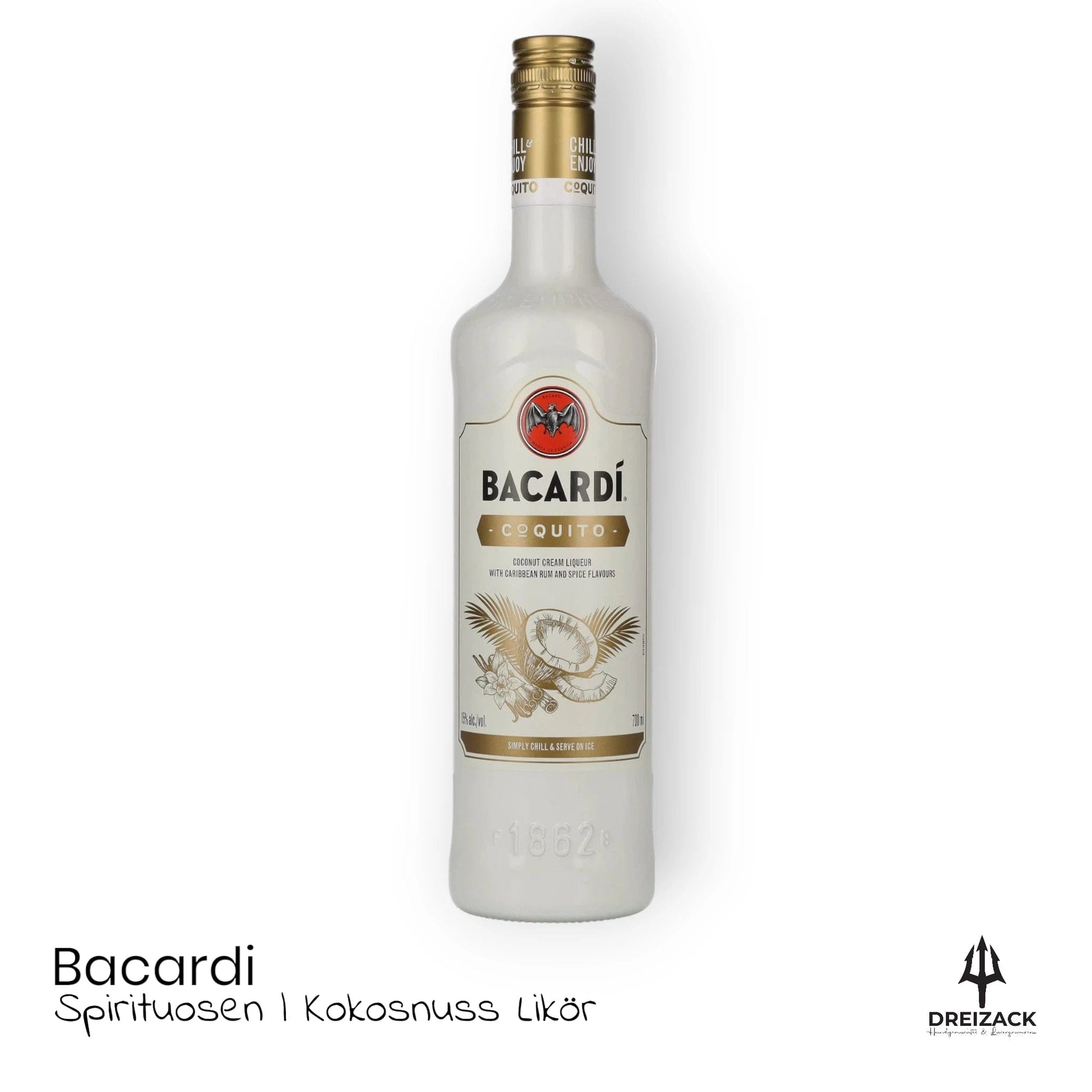 Bacardi COQUITO | Kokosnuss-Creme Likör Alkoholische Getränke Dreizack oesterreich handgemachte geschenke in wien