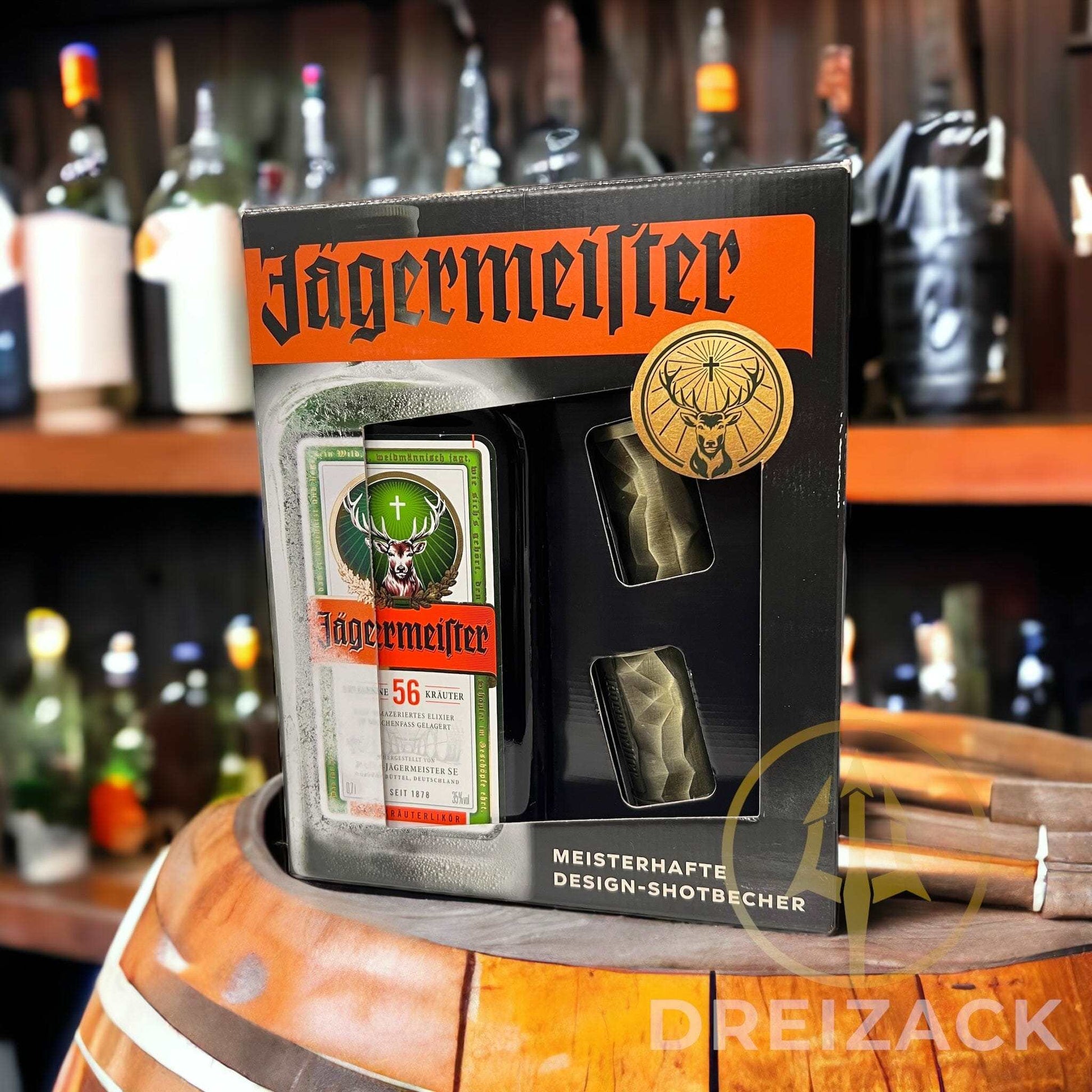Jägermeister Geschenkset inkl. 2 Shotgläser Alkoholische Getränke Dreizack oesterreich handgemachte geschenke in wien