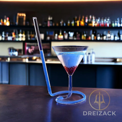 Cocktail Glas mit Trinkhalm Home Decor Dreizack oesterreich handgemachte geschenke in wien