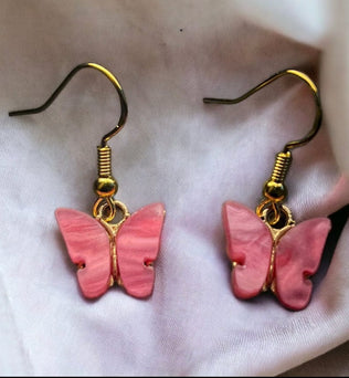 Schmetterlings-Ohrringe aus Kunstharz, Hypoallergen, verschiedene Farben Pink Schmuck Dreizack oesterreich handgemachte geschenke in wien